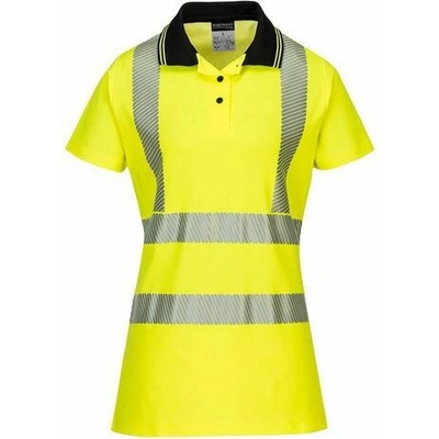 Portwest Hi-Vis dámská bavlněná polokošile Comfort Pro černo-žlutá