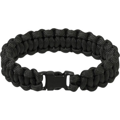 Mil-tec Survival paracord náramok 15mm čierna