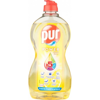 Pur Power Extra tekutý prostředek na ruční mytí nádobí Lemon 450 ml