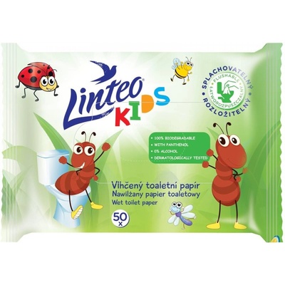 Melitrade a. s Melitrade a. s. Детска влажна тоалетна хартия Linteo KIDS 50 бр. с възможност за пускане в тоалетната чиния