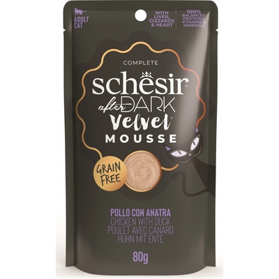 Schesir Cat After Dark Velvet Mousse kuře a kachna 80 g