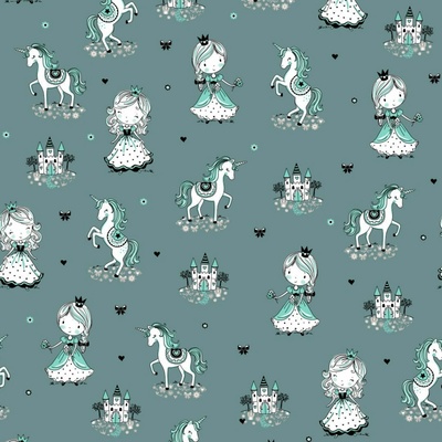 Strima Cotton/EA Jersey Print - tmavo zaprášená mätová