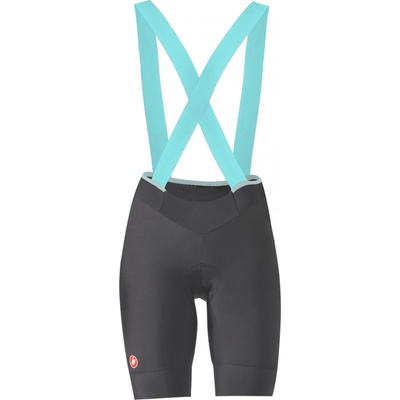 Castelli dámské s laclem Prima 2 DT Bibshort Dark Gray/Pool Blue