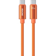 Wekome WDC-64 opletený nabíjací a dátový USB-C na USB-C 1,2m oranžový