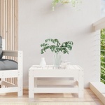 vidaXL Градинска табуретка, бяла, борово дърво масив (825486)