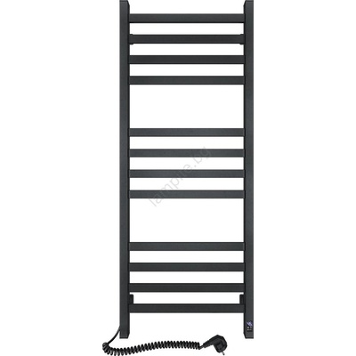 Navin Стълбов радиатор за баня с термостат AVANGARD 227W 120x48 cm, черен, ляв (NV0027)