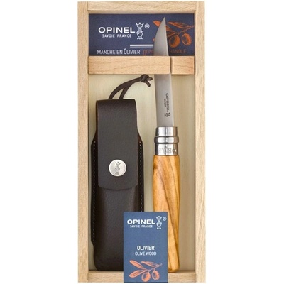 Opinel N°08 Carbon + Sheath — Olive Wood (Box Set) – Hledejceny.cz