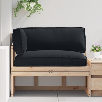 vidaXL Комплект възглавници за палет 3 pcs Черно Оксфордска тъкан (3329093)