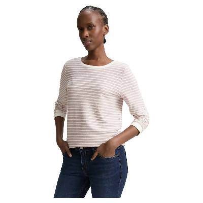 Блуза Tom tailor 1039980 Striped Jacquard sweatshirt - Beige (Rose White Structured Stripe)