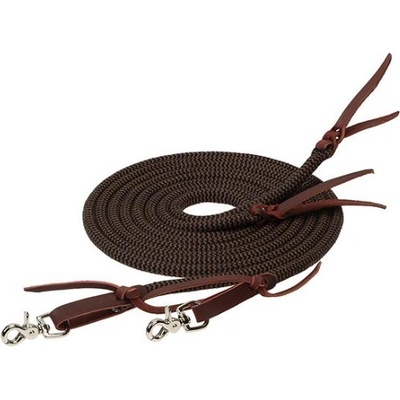 WEAVER Westernové otěže dělené EcoLuxe™ Bamboo Gear™ Hnědá – Zboží Dáma