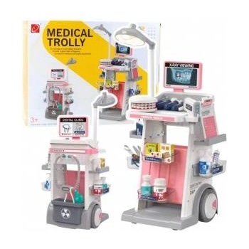 LEAN Toys Doctor Dentist Set Medical Cart Lights Pink 26 pcs
