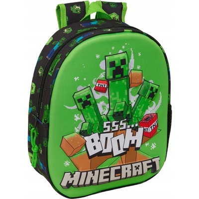 Školský batoh Safta jednokomorový malý zelený Minecraft