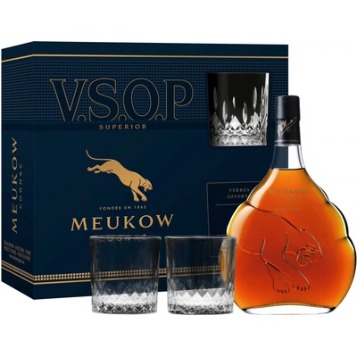 Meukow VSOP Superior 40% 0,7 l (dárkové balení 2 sklenice)