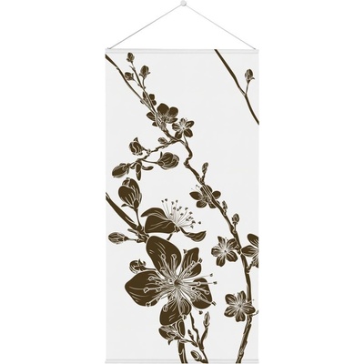 Jansen Display Závěsný Vlajkový Baner 58 x 120 cm Japonské řešňové květy hnědé