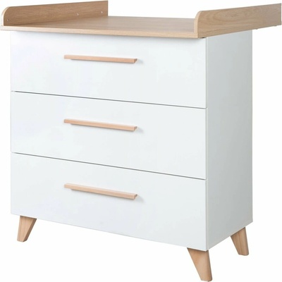 Roba Biela detská komoda s prebaľovacím pultom v dekore duba 88,5 x 99 x 76 cm Léon
