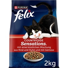 Felix Countryside Sensations s hovězím masem kuřecím masem a zeleninou 2 kg