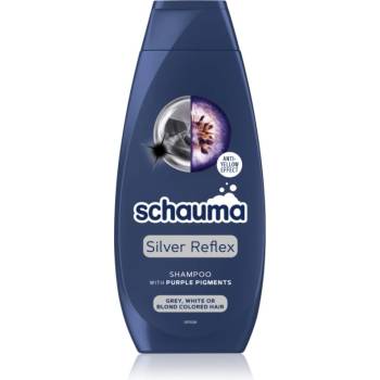 Schwarzkopf Schauma Silver Reflex шампоан, неутрализиращ жълтите нюанси за изрусена коса, коса с кичури със студени руси нюанси 400ml