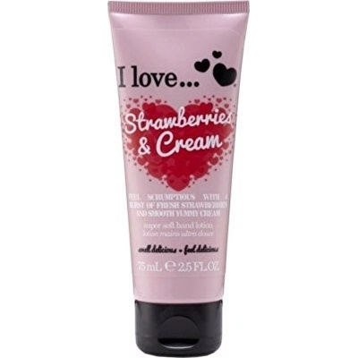 I Love Vyživujúci krém na ruky s vôňou jahôd s krémom (Strawberries & Cream Super Soft Hand Lotion) 75 ml