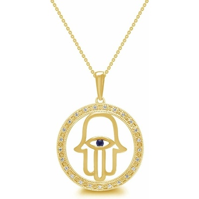 Eppi Přívěsek ve tvaru ruky se safírem Hamsa P40928