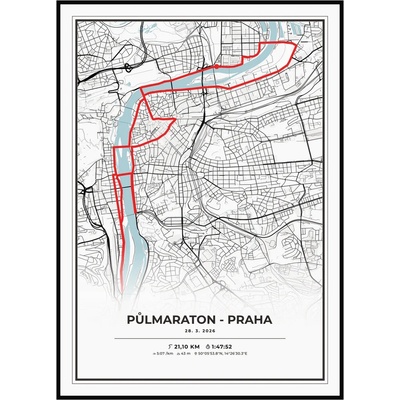 Jen tak z lásky Mapa vaší trasy – plakát z GPX pro běžce, cyklisty i turisty Barevná varianta: Bílá, Rozměr plakátu: 50 × 70 cm (tištěný plakát)