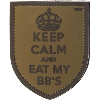 101INC 101INC 3D gumová nášivka KEEP CALM AND EAT MY BB´s - Coyote