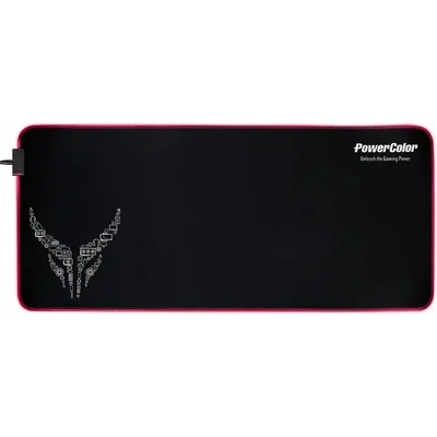 PowerColor Геймърска подложка за мишка PowerColor Red Devil RGB MPDR-1000, XL, Черна | 695-G000000574 (695-G000000574)