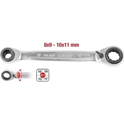 KS Tools Ráčna-dvojitý očkový klíč 503.4656