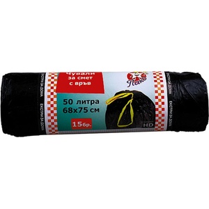  Торби за смет с връв 50 l 68х75 cm 15 бр (2711025-4-38)