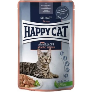 Happy Cat MIS Culinary Adult Atlantic Salmon - паучове за кастрирани котки, с атлантическа сьомга, 85 гр, Германия - 70618