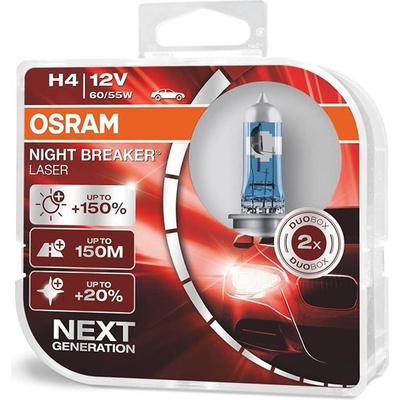 H4 OSRAM Night Breaker Laser +150% BOX 2ks (1573)