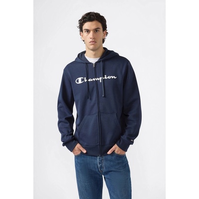 Champion Men’s Fleece Full Zip Hoodie Script Logo Navy