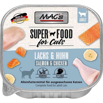 MAC's Mac’s Cat Pure Chicken and Salmon - Премиум пастет за котки, без зърно, със сьомга и пилешко месо и банан