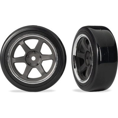 Traxxas kolo 1.9" grafitově šedý disk pneu drift tvrdá přední 2