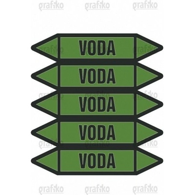 Grafiko | Voda - Materiál Samolepící PVC folie, Rozměr aršík 5ks šipka 250x52mm