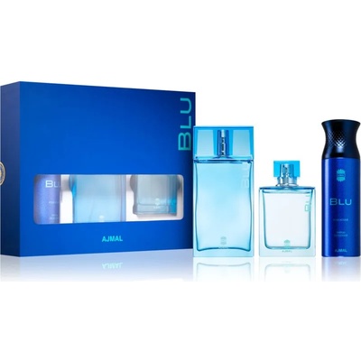 Ajmal Blu Подаръчен комплект, Eau De Parfum 90ml + Eau De Cologne 90ml + Дезодорант 200ml, мъже
