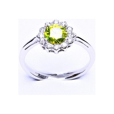 Čištín Stříbrný zirkon olivín čiré zirkony T 1495