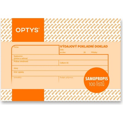 Optys 1083 Výdajový pokladní doklad A6 samopropisovací 100 listů – Zboží Mobilmania