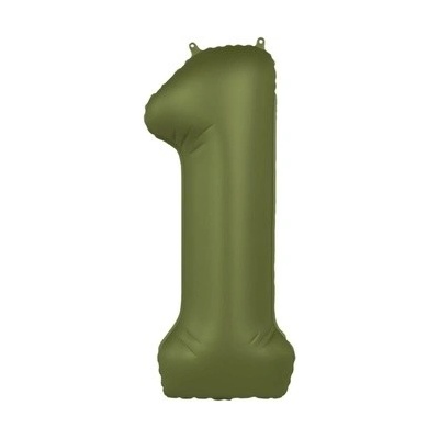 Růžička Balónik fóliový číslo 1 Olivovo zelená, matný 86 cm