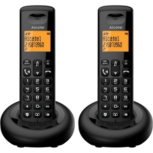 Alcatel e260 duo безжичен телефон dect, ЧЕРЕН e260duobk (e260duobk) Телефонни апарати