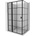 Mexen Mist T лява душ кабина 100 x 85 см, черна решетка, черна - 8A4T-100-085-70-77-L (8A4T-100-085-70-77-L)