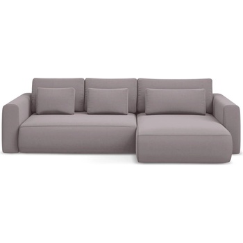 makamii Кадифен разтегателен ъглов диван с място за съхранение в цвят лавандула (десен ъгъл) Kapua - Makamii (KAPUA_RCF_M_3_P1_C8)