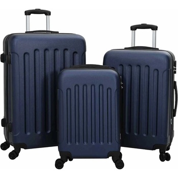 vidaXL Куфар 3 pcs Тъмен син 50 x 31 x 78 см ABS пластмаса (42006245)