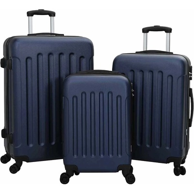 vidaXL Куфар 3 pcs Тъмен син 50 x 31 x 78 см ABS пластмаса (42006245)