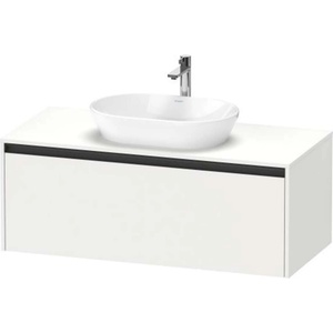Duravit Ketho. 2 - Шкафче за умивалник с отвор 46x120x55 см, 1 чекмедже, матово бяло K24887018180000 (K24887018180000)