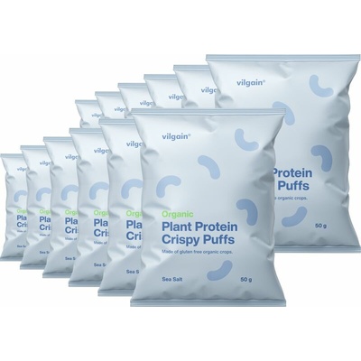 Vilgain Plant Protein Crispy Puffs BIO mořská sůl 12 x 50 g
