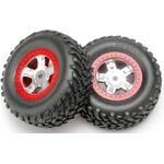 Traxxas колело 1.4/1.8", диск SCT сатенено-червен, гума SCT (2)