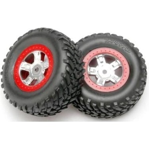 Traxxas колело 1.4/1.8", диск SCT сатенено-червен, гума SCT (2)