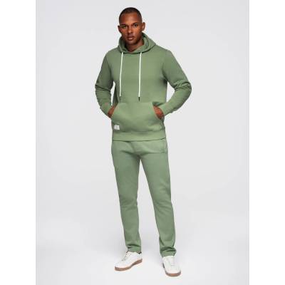 Ombre Clothing Мъжки спортен костюм суитшърт + панталони regular fit - светло зелен V3 Z120 Ombre Clothing Ombre Clothing | Zelen | МЪЖЕ | L