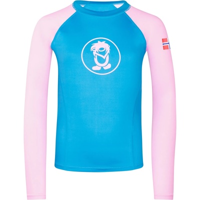 Trollkids Детска плажна тениска от ликра Trollkids Kid's Kvalvika Shirt Sport shirt - Dynamic Blue / Candy Pink - размер 110 (EU) (704-1802-1214)