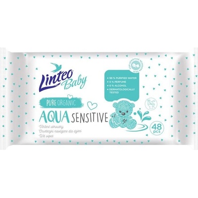 LINTEO BABY Vlhčené ubrousky Aqua sensitive 48 ks